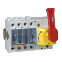 Выключатель-разъединитель Vistop - 63 A - 3П - рукоятка спереди - красная рукоятка / желтая панель | код 022312 |  Legrand